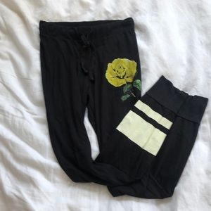 Wildfox XS legging sweatpants trackpants black